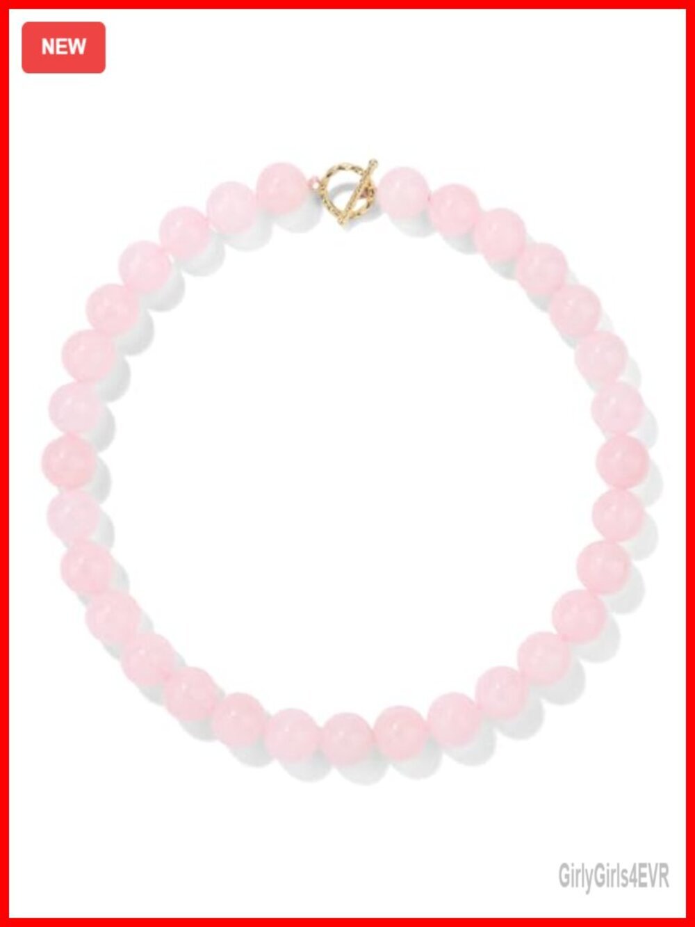 Natural Crystal Stone Beaded Choker Necklace 14mm Chunky Toggle Clasp